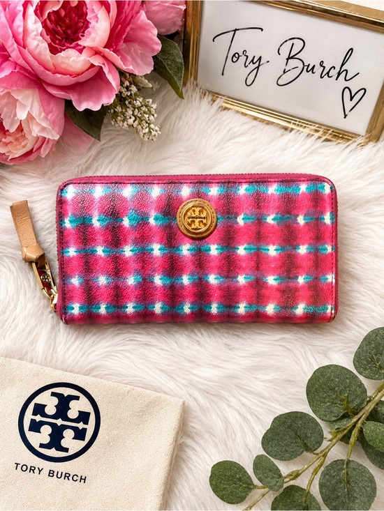 Tory Burch Handbags - Tory Burch Pink Pink Multicolor Zip Around Wallet Project/Rehab